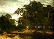 Jacob van Ruisdael den stora skogen oil painting